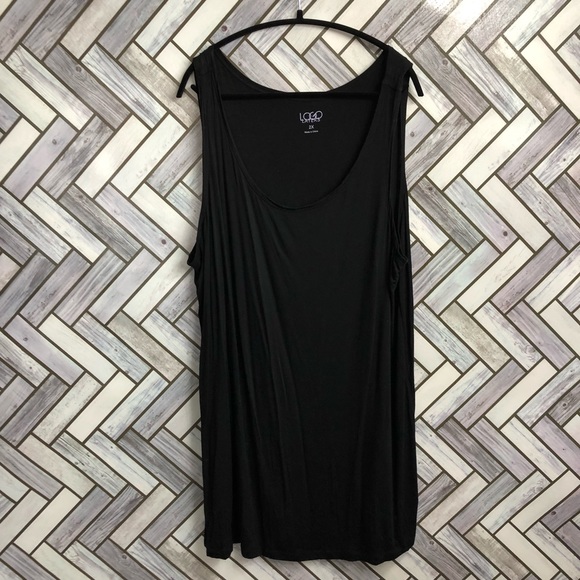 LOGO Layers Black Basic Tunic Tank Top